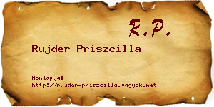 Rujder Priszcilla névjegykártya